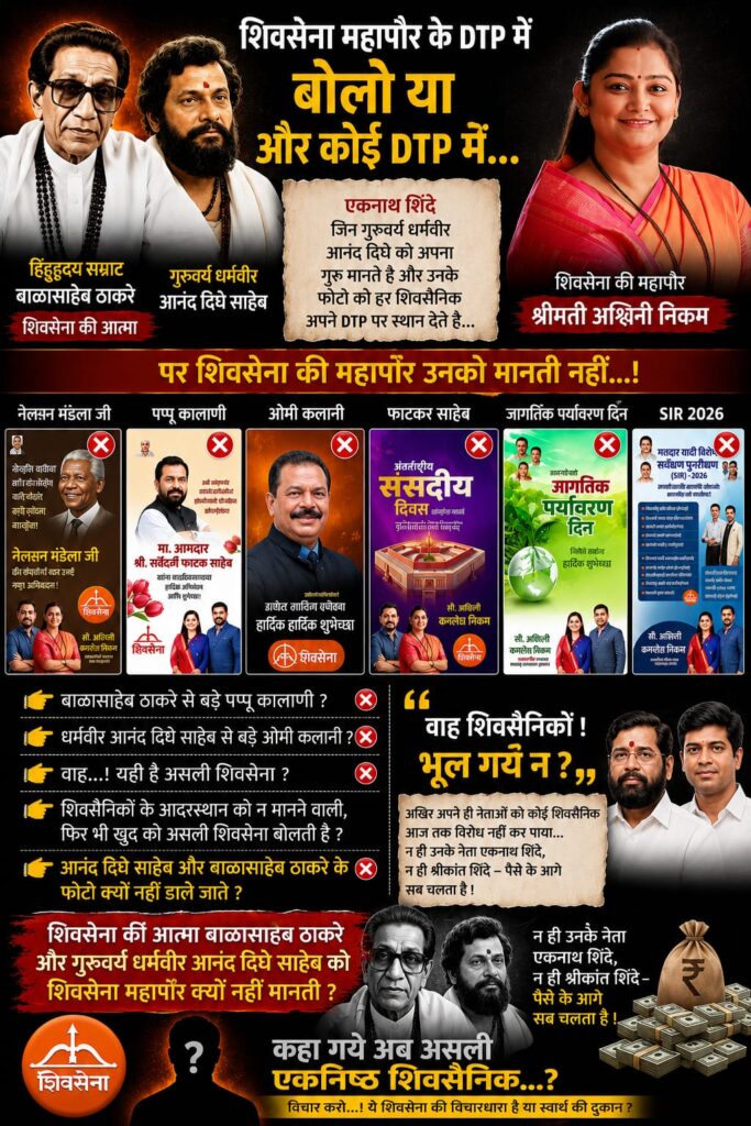 क्या सत्ता के लालच में भूली शिवसेना की मर्यादा? धर्मवीर आनंद दिघे और बालासाहेब ठाकरे की अनदेखी पर उबल उठे शिवसैनिक!